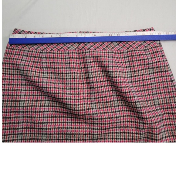 Talbots Pink Plaid Pencil Skirt Womens 12 Wool Blend Career Preppy Chic - Picture 7 of 8